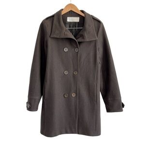 Sessùn New Haven Wool Long Brown Double Breasted Pea Coat